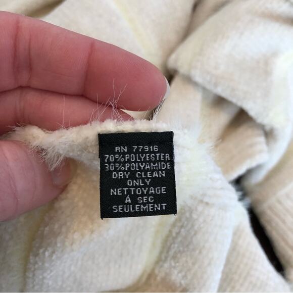 Anthropologie Akemi + Kin cream off white open front fringe poncho sweater O/S - Picture 12 of 16